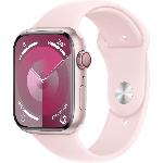 Apple Watch Series 9 GPS - 45mm - Boitier Pink Aluminium - Bracelet Light Pink Sport Band - M-L