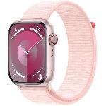 Apple Watch Series 9 GPS - 45mm - Boitier Pink Aluminium - Bracelet Light Pink Sport Loop