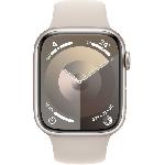 Montre Bluetooth - Montre Connectee - Montre Intelligente Apple Watch Series 9 GPS - 45mm - Boîtier Starlight Aluminium - Bracelet Starlight Sport Band - M/L