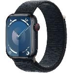Montre Bluetooth - Montre Connectee - Montre Intelligente Apple Watch Series 9 GPS + Cellular - 41mm - Boitier Midnight Aluminium - Bracelet Midnight Sport Loop