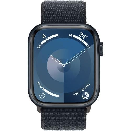 Montre Bluetooth - Montre Connectee - Montre Intelligente Apple Watch Series 9 GPS + Cellular - 41mm - Boitier Midnight Aluminium - Bracelet Midnight Sport Loop