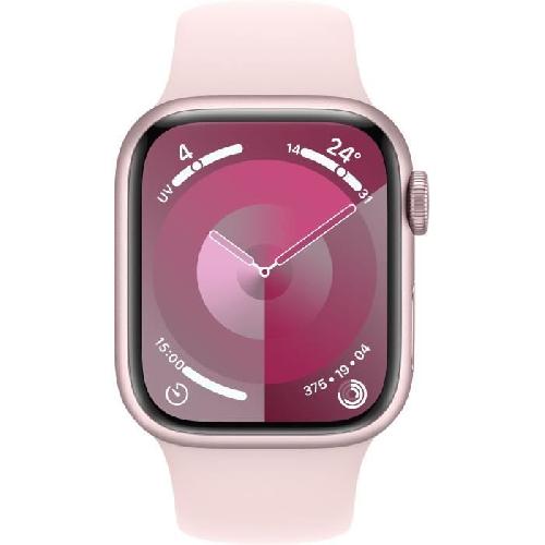 Montre Bluetooth - Montre Connectee - Montre Intelligente Apple Watch Series 9 GPS + Cellular - 41mm - Boitier Pink Aluminium - Bracelet Light Pink Sport Band - M-L