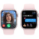 Montre Bluetooth - Montre Connectee - Montre Intelligente Apple Watch Series 9 GPS + Cellular - 41mm - Boitier Pink Aluminium - Bracelet Light Pink Sport Band - M-L