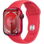 Montre Bluetooth - Montre Connectee - Montre Intelligente Apple Watch Series 9 GPS + Cellular - 41mm - Boitier -PRODUCT-RED Aluminium - Bracelet -PRODUCT-RED Sport Band - S-M