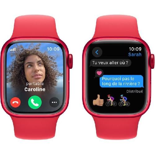 Montre Bluetooth - Montre Connectee - Montre Intelligente Apple Watch Series 9 GPS + Cellular - 41mm - Boitier -PRODUCT-RED Aluminium - Bracelet -PRODUCT-RED Sport Band - S-M