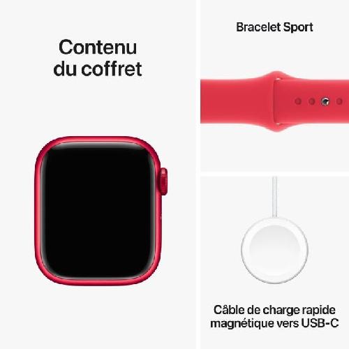 Montre Bluetooth - Montre Connectee - Montre Intelligente Apple Watch Series 9 GPS + Cellular - 41mm - Boitier -PRODUCT-RED Aluminium - Bracelet -PRODUCT-RED Sport Band - S-M