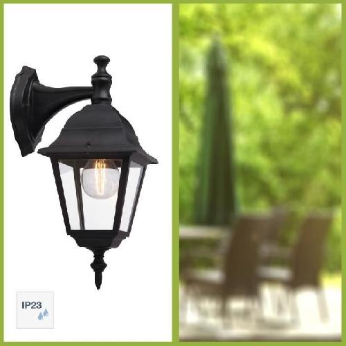 Applique Exterieure Applique exterieure descendante BRILLIANT NEWPORT - noir metal-verre E27 1x60W