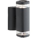 Applique Exterieure Applique extérieure up & down - BRILLIANT - JANDY - Métal/verre - Noir - GU10 max 2x18W