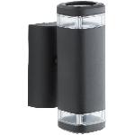 Applique Exterieure Applique extérieure up & down - BRILLIANT - JANDY - Métal/verre - Noir - GU10 max 2x18W