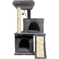 Arbre A Chat FLOPI Arbre a chat gris fonce- 44.5 x 48 x 86 cm - Gris fonce - 1 plateforme. 1 balle de jeu. 2 niches. 1 rampe