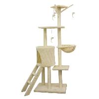 Arbre A Chat JIPSY Arbre a chat beige 79 x 34 x 138 cm - 3 plateformes. 1 perchoir. 1 niche. 1 escalier. poteaux a griffer