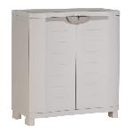 Armoire basse de rangement en résine PLASTIKEN - 2 grandes étageres - l 90 x p 45 x h 100 cm - Gamme Space SAVER