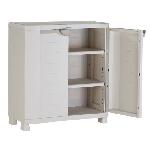 Etabli - Systeme Perfo - Armoire - Mobilier Atelier Armoire basse de rangement en résine PLASTIKEN - 2 grandes étageres - l 90 x p 45 x h 100 cm - Gamme Space SAVER