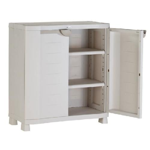 Etabli - Systeme Perfo - Armoire - Mobilier Atelier Armoire basse de rangement en résine PLASTIKEN - 2 grandes étageres - l 90 x p 45 x h 100 cm - Gamme Space SAVER