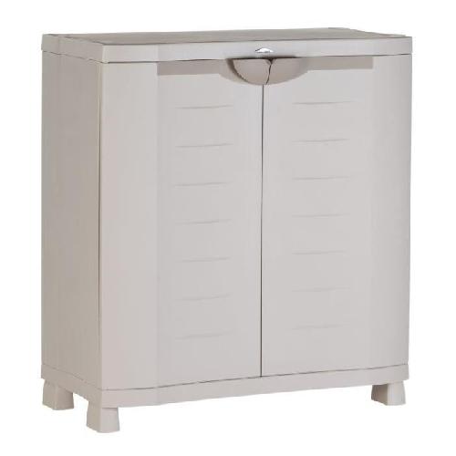 Etabli - Systeme Perfo - Armoire - Mobilier Atelier Armoire basse de rangement en résine PLASTIKEN - 2 grandes étageres - l 90 x p 45 x h 100 cm - Gamme Space SAVER