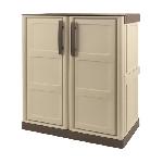 Armoire de rangement basse en résine TOOD - Taupe/écru - 1 tablette - Plastique recyclable