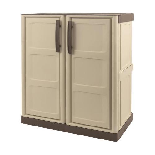 Etabli - Systeme Perfo - Armoire - Mobilier Atelier Armoire de rangement basse en résine TOOD - Taupe/écru - 1 tablette - Plastique recyclable