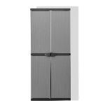 Etabli - Systeme Perfo - Armoire - Mobilier Atelier Armoire de rangement haute en résine TOOD - 3 tablettes - Gris