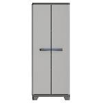 Armoire de rangement haute KETER LINEAR - Noir / Gris - 68 x 39 x 173 cm - 3 étageres réglables - Cadenassable