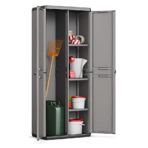 Etabli - Systeme Perfo - Armoire - Mobilier Atelier Armoire de rangement utilitaire Più - KETER - 3 tablettes réglables - Gris anthracite et noir