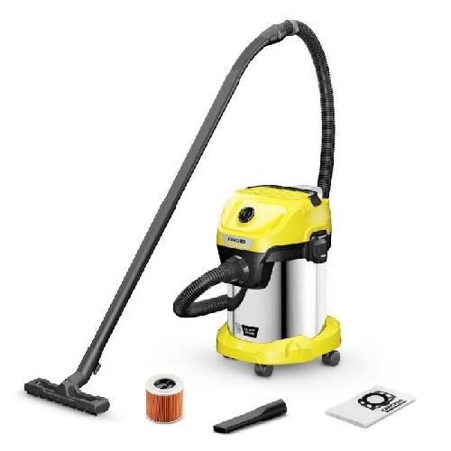 Aspirateur Industriel Aspirateur eau et poussieres sans fil KARCHER WD 3-18 S V-17/20 - Acier - 17 l - Jaune