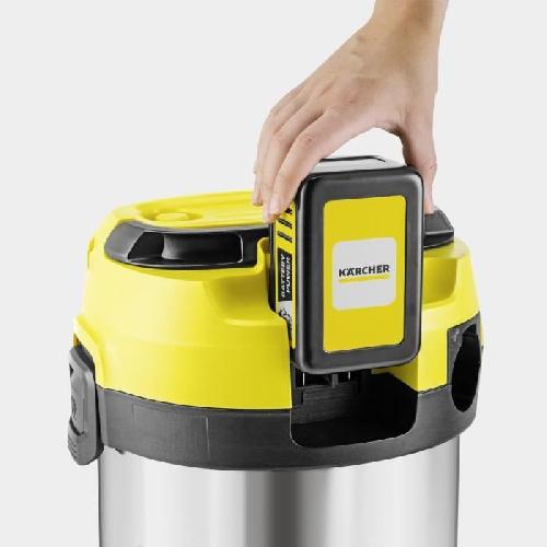 Aspirateur Industriel Aspirateur eau et poussieres sans fil KARCHER WD 3-18 S V-17/20 - Acier - 17 l - Jaune