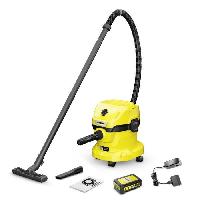 Aspirateur Industriel Monophase - Aspirateur D'atelier - Aspirateur De Chantier Aspirateur eau et poussieres KARCHER WD 2-18 V-12/18 sans fil (avec batterie amovible 18 V / 2.5 Ah et chargeur)