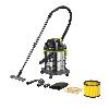 Aspirateur Industriel RYOBI - Aspirateur eau et poussiere 18V ONE+ - cuve inox 18 L -  11.4 kPa + flexible 1.8 m & accessoires - R18WDV-0