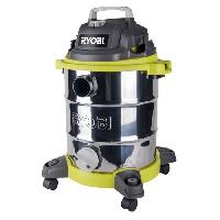 Aspirateur Industriel RYOBI - Aspirateur eau & poussiere 1500 W - cuve Inox 30 L - dépression 21.5 kPa + filtre. suceur. brosse & adapteur - RVC-1530IPT-G