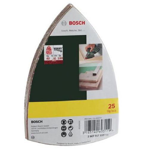 Accessoire - Consommable Machine Outil Assortiment de 25 disques abrasifs Bosch - Pour Ponceuses Multi. Grain 40-80-120-180