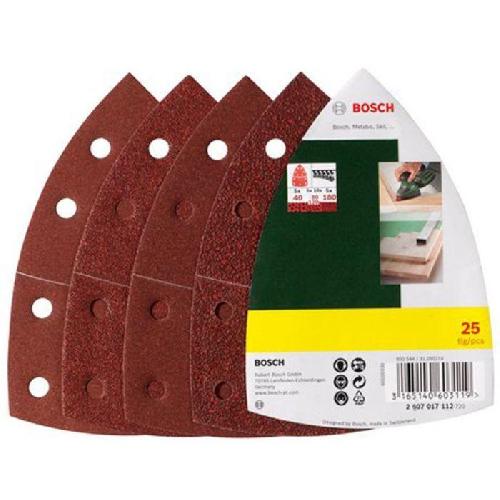 Accessoire - Consommable Machine Outil Assortiment de 25 disques abrasifs Bosch - Pour Ponceuses Multi. Grain 40-80-120-180