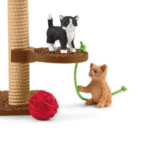 Figurine Miniature - Personnage Miniature Assortiment  de Figurines d'Animaux avec Chats et Chatons - Coffret de Jouets. Figurines réalistes avec Maman Chat et Chaton pour