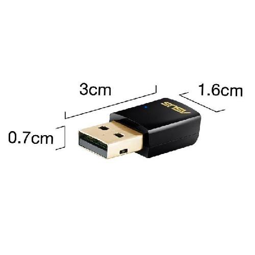 Adaptateur - Antenne Wifi - 3g Asus USB-AC51 Adaptateur Wi-Fi - Cle Wi-FI - Dongle Wi-FI USB 2.0 Wi-Fi AC 600 Mbps Double Bande