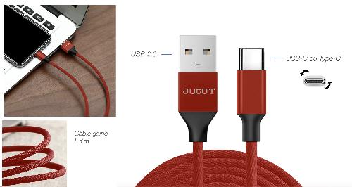 Cable - Connectique Pour Peripherique AT cable USB 2.0 - USB-C