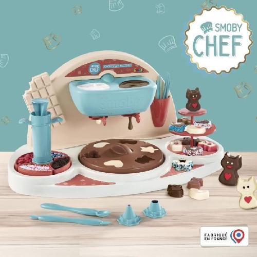 Dinette - Cuisine Atelier chocolat - SMOBY - Chef Chocolat Factory - 10 accessoires - Livre de recettes - Des 5 ans