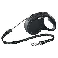 Attache - Sellerie Laisse - FLEXI - New Classic M Cord - 5 metres de longueur - Pour chiens jusqu'a 20 kg - Noir