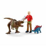 Attaque Tyrannosaure Rex Dinosaurs Figurine. Coffret schleich avec 1 figurine humaine articulée et 1 figurine Trex et 1 figurine béb