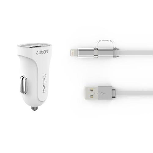 Chargeur AUTO-T Kit chargeur 12-24V+cable 2en1 micro-USB-IPhone - Auto-t