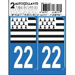 Stickers Plaques Immatriculation Autocollant Departement 22