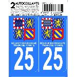 Stickers Plaques Immatriculation Autocollant Departement 25 - Doubs