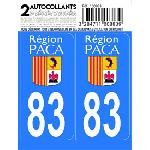 Stickers Plaques Immatriculation Autocollant departement 83 - VAR -x2-