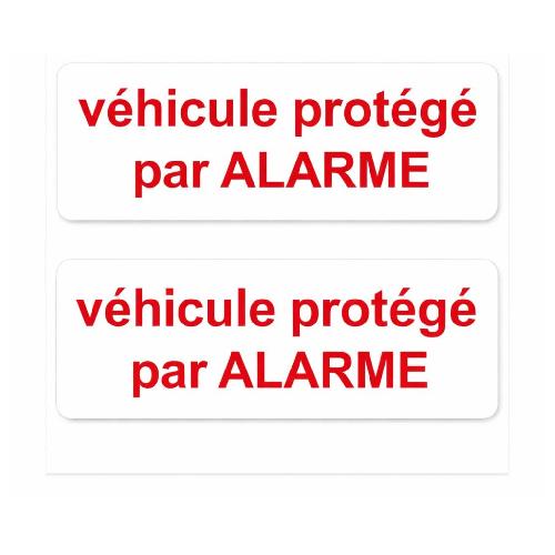 Stickers Multi-couleurs Autocollant Vehicule Protege Par Alarme X 2