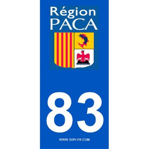 Stickers Plaques Immatriculation Autocollants Region Departement 83 x2