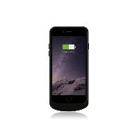 Autoradios : Chargeur Induction Qi Coque de recharge sans fil Zens Qi avec batterie 1550mAh compatible avec iPhone 6 6s noir