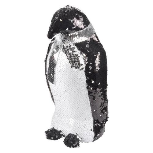 AUTOUR DE MINUIT Pingouins avec sequins - H 14cm - Noir