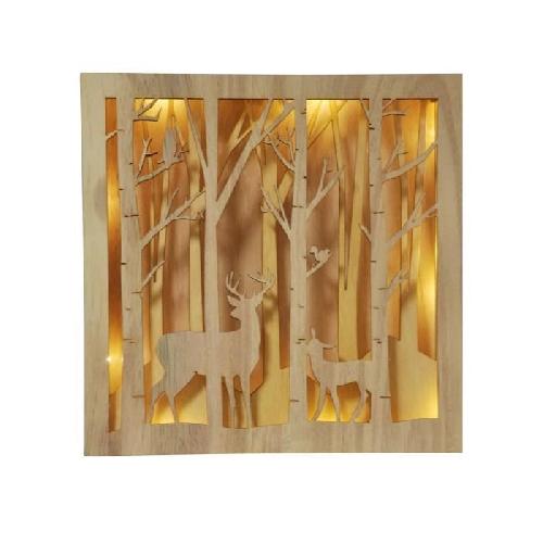 Village - Manege - Decor De Noel AUTOUR DE MINUIT Scene foret lumineuse en bois - 25 cm