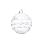 Boule De Noel AUTOUR DE MINUIT Set de 6 boules decorees finition brillante - O6 cm - Blanc