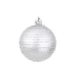 Boule De Noel AUTOUR DE MINUIT Set de 6 boules decorees finition mate - O6 cm - Gris argent