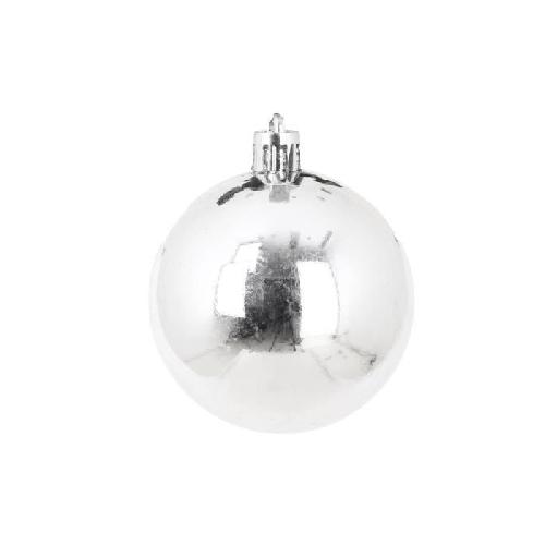 Boule De Noel AUTOUR DE MINUIT Set de 8 boules brillantes - O5 cm - Gris argent