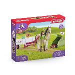 Figurine Miniature - Personnage Miniature Aventures au camping de Sarah. coffret schleich avec 23 éléments inclus dont 1 cheval schleich et 1 personnage. coffret figurines